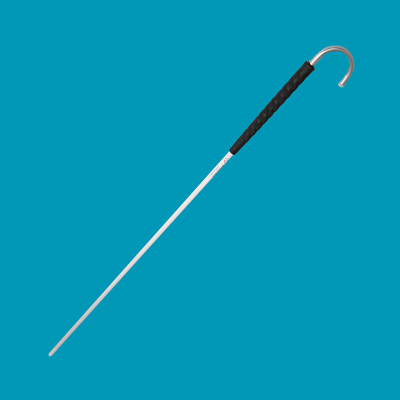 Aluminium crook handle rigid long cane with a pencil tip