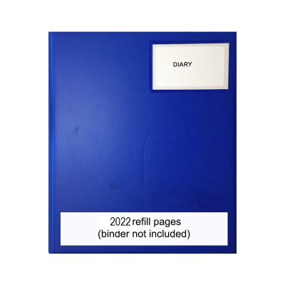 Desk diary 2022 refil only, binder nit included