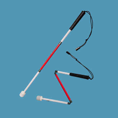 Child's aluminium cane 85cm in red and white