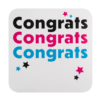 Front view of Congratulations card