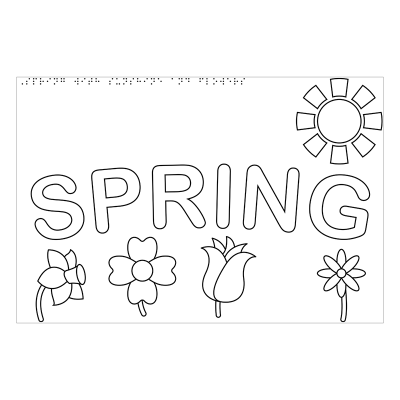 Front cover of Tactile colouring pack – spring