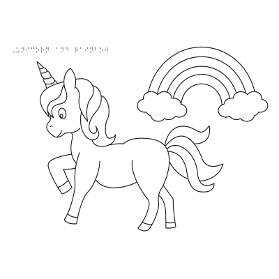 Image shows product with a unicorn drawing on a white background