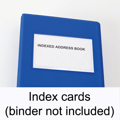 Address book binder. This product is the index cards only, binder not included.