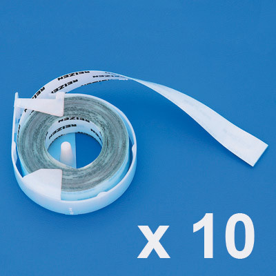 A roll of 12mm clear braille labelling tape  - sold in packs of 10