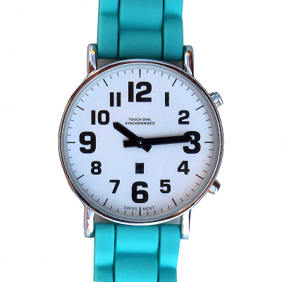 Close up of RNIB talking watch against a white background