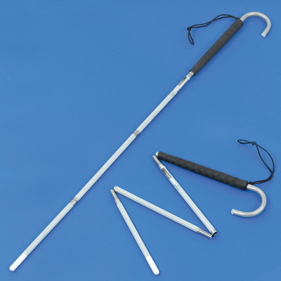 Aluminium crook handle folding long cane with a pencil tip