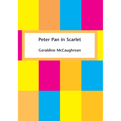 Multi-coloured squares with title and author.
