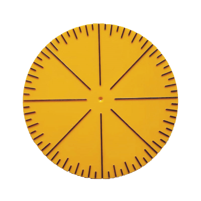 Front view of protractor against a white background