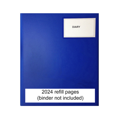 Front view of 2024 Braille desk diary refill