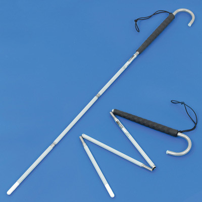 Aluminium crook handle folding long cane with a pencil tip