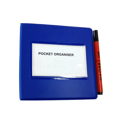 Front view of 2024 Braille pocket organiser