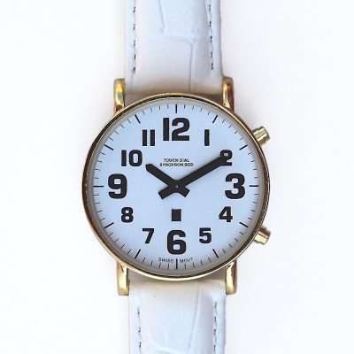 front view of RNIB talking watch against a white background