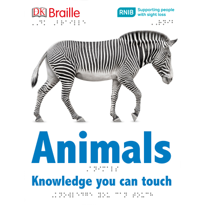 Front cover of Animals book showing a zebra