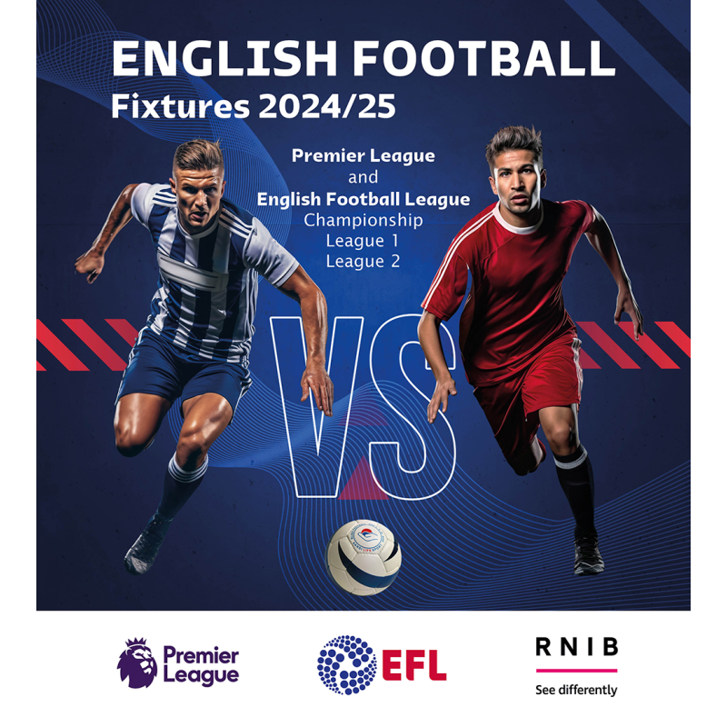 English Football Fixtures 24/25 LP RNIB