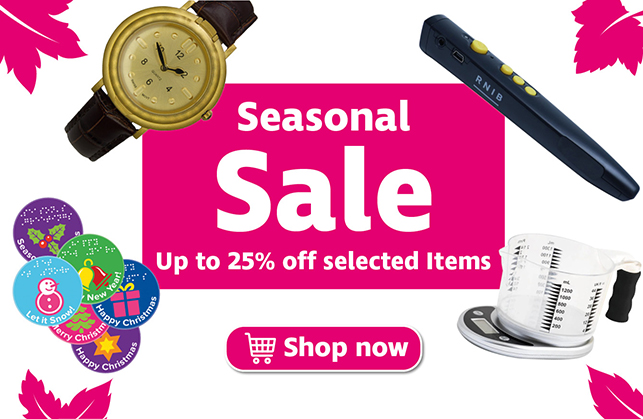 Text reads 'seasonal sale up to 25% off selected items. shop now'