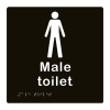 Male toilet sign - black