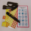 Items supplied with RNIB PenFriend with instruction card.