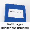 Close-up of Braille indexed address book containing refill pages