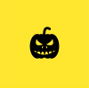A yellow cover depicting an evil pumpkin