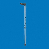 Full length white walking stick with a right-handed Fischer handle