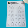 Print guide for braille Advent stickers on a blue background