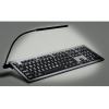Large print keyboard with detachable light and yellow text on black keys