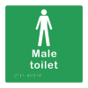 Male toilet sign - bright green