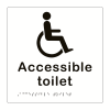 Accessible toilet sign - white