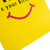 Showing braille on Smile birthday card