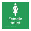 Female toilet sign - bright green