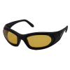 SideVue wraparound eyeshields with black frames and yellow filter