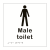 Male toilet sign - white