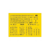 Large print keyboard stickers with black text on yellow background