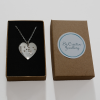 Heart-shaped silver pendant in presentation box