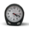 Front view of talking radio controlled alarm clock against a white background