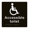 Accessible toilet sign - black