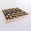 Tactile wooden draughts set with pieces ready to play