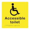 Accessible toilet sign - yellow