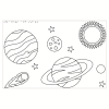 Space themed colouring pack image of planets