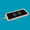 Image shows wireless charger on a blue background