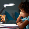 Student at a desk illuminated with the Daylight Foldi-go lamp