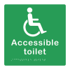 Accessible toilet sign - bright green