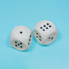 Dice against a blue background