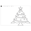 A page fromt eh book showing a decorated Christmas tree to colour in