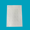 Sheet of numbered braille stickers for Advent calendar on blue background