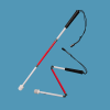 Child's aluminium cane 85cm in red and white