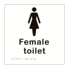 Female toilet sign - white