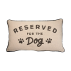 Reserved for dog pillow against a white background