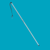 Aluminium folding symbol cane with a black ID tip unfolded for use