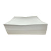 Stack of white, tractor-fed computer paper on white background